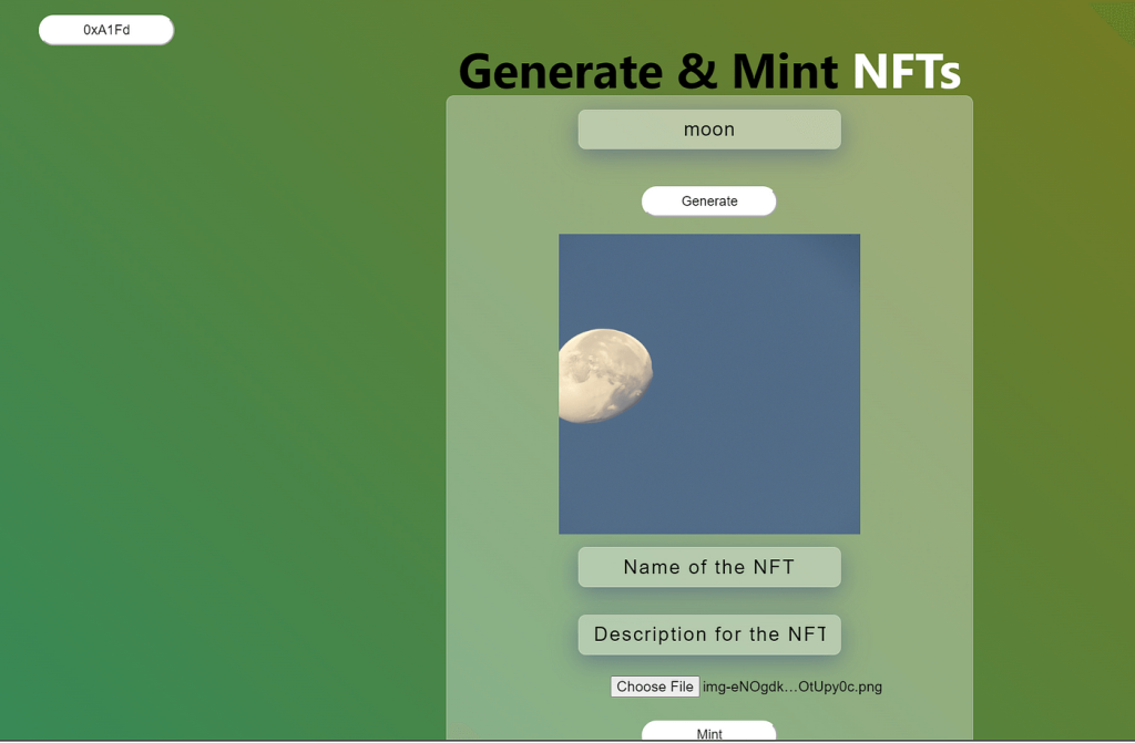 用AI生成NFT并部署NFT智能合约和前端应用