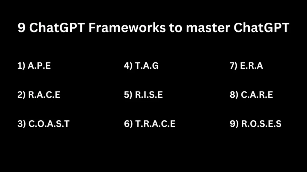 掌握LLM的使用钥匙，需要正确学习 Chatgpt 提示工程的9个框架
